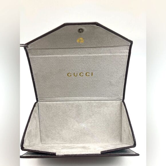 Gucci Monogram Brown Leather Sunglasses Case main image 5